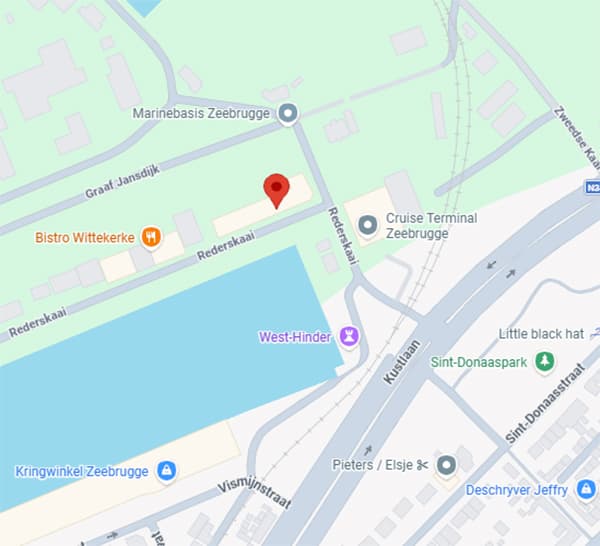 Meeting point at Rederskaai 47, 8380 Brugge